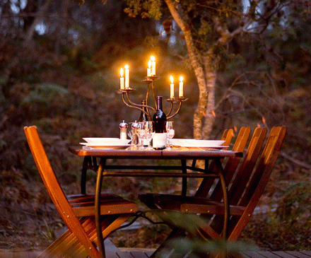Enjoy a candle lit dinner on the Maria Island walk in Tasmania
