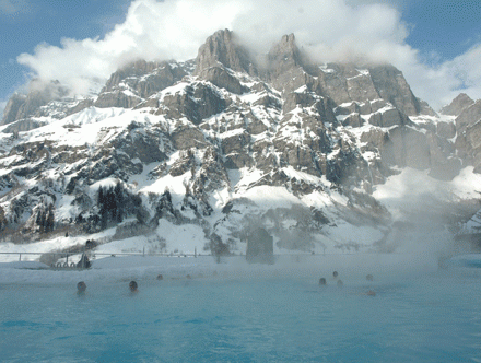 Hot springs of Lukerbad, Switzerland - Stay at Lindner Alpentherme