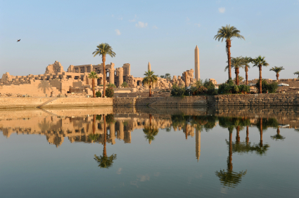 River cruise on the Nile in Egypt. See Karnak temple