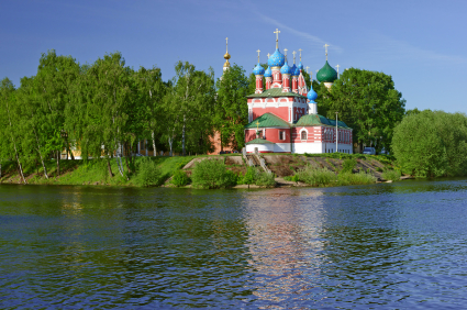 River cruise on the Volga river. See the church of the Dmitry in Uglich 